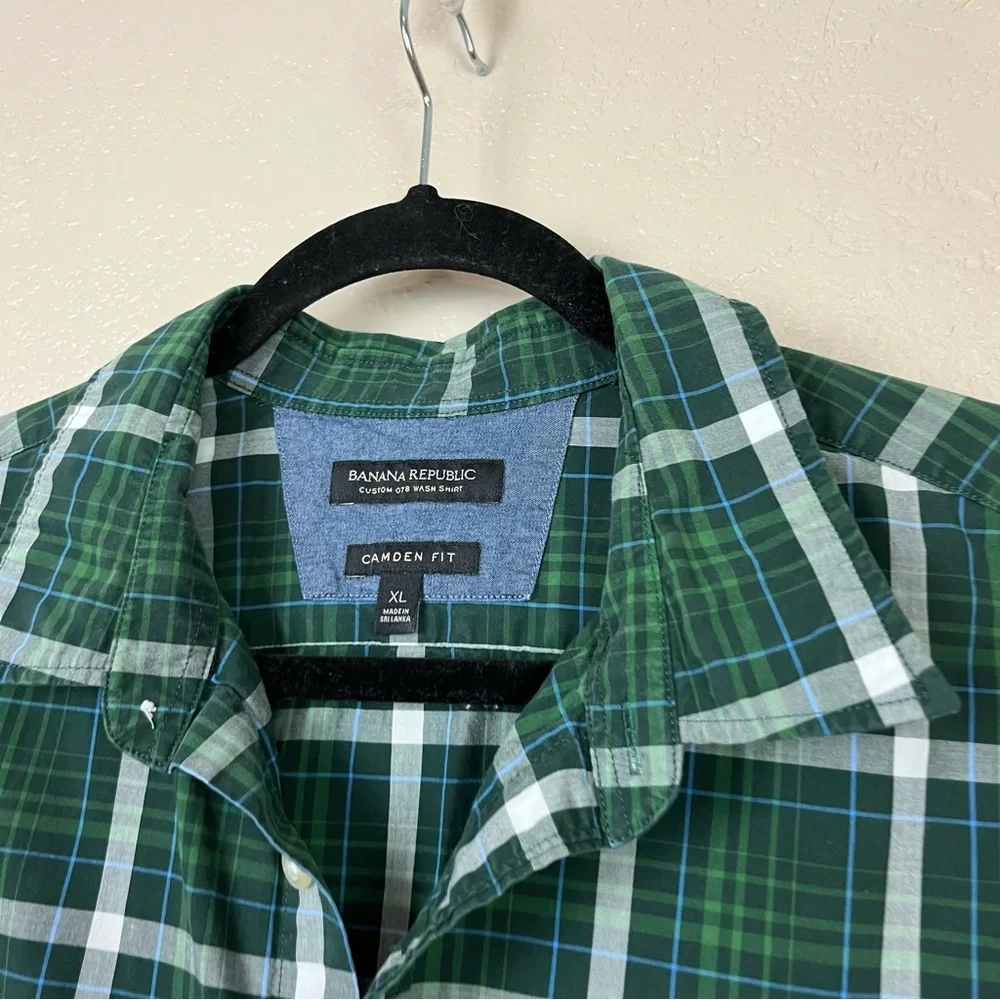 5 for‎ $30 Banana republic men long sleeve bottoms down multicolor plaid shirt